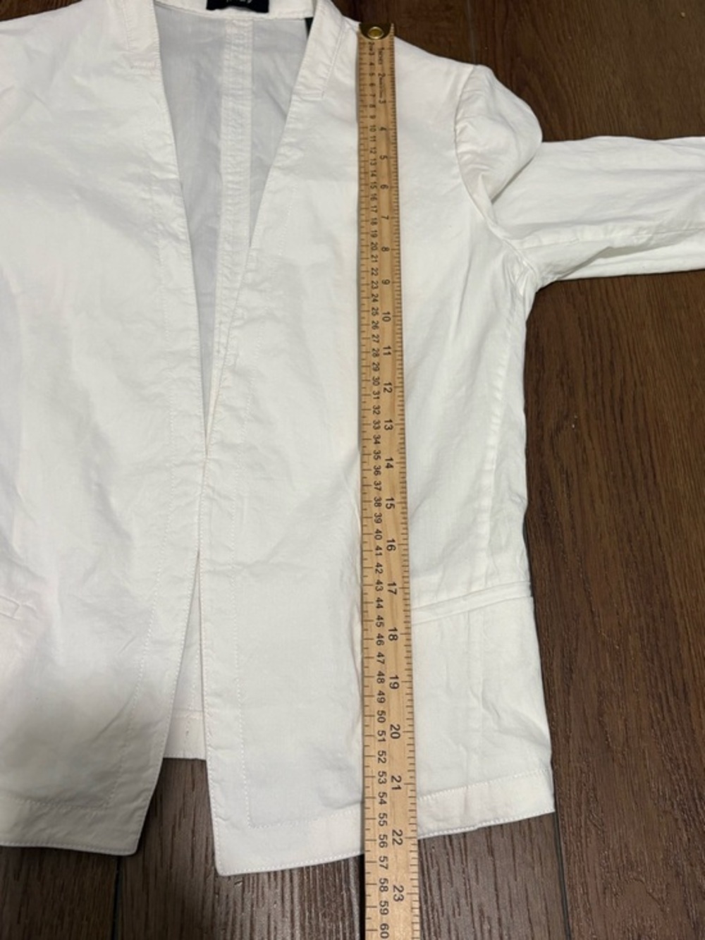 Theory Eco Crunch Wash White Open Front Linen Blend Blazer Small - Picture 4 of 6